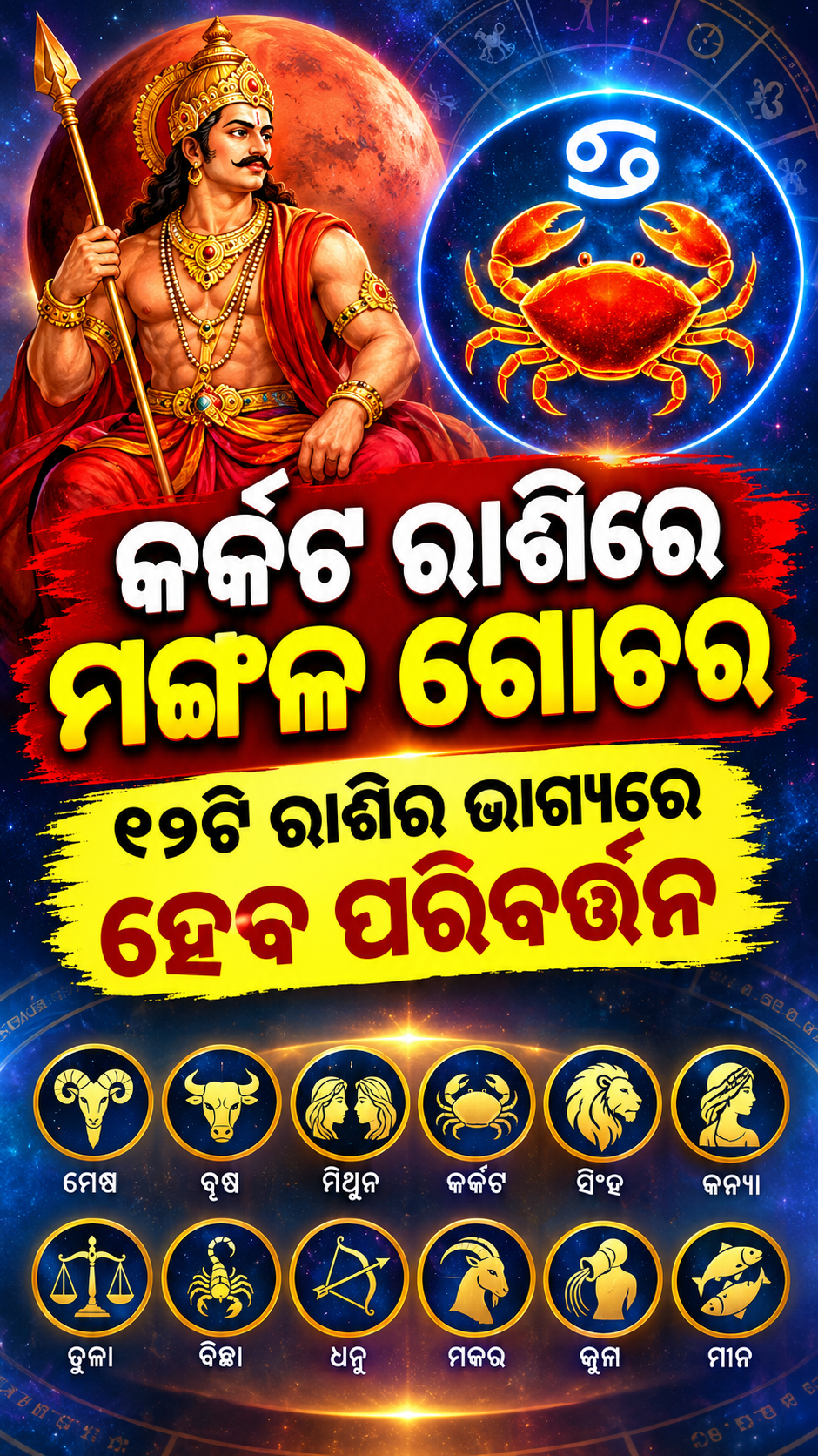 କର୍କଟ ରାଶିରେ ମଙ୍ଗଳ ଗୋଚର
