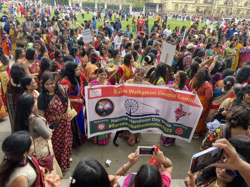 National Handloom Day: Sarees Dazzle on London Street, Courtesy BWIS