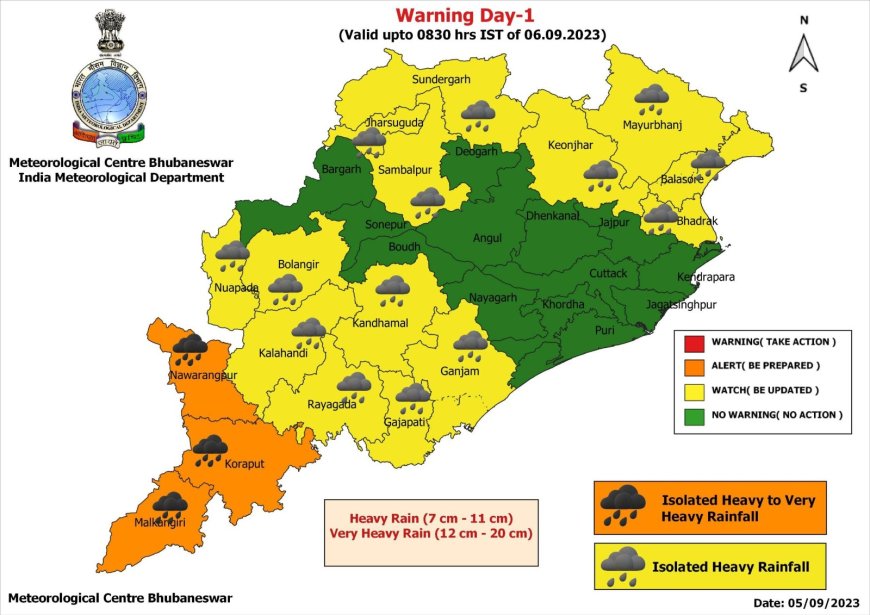 ଲଘୁଚାପ  ପ୍ରଭାବ ୨୪ ଘଣ୍ଟା ମଧ୍ୟରେ ୩ ଜିଲ୍ଲାରେ ପ୍ରବଳରୁ ଅତି ପ୍ରବଳ ବର୍ଷା ସମ୍ଭାବନା